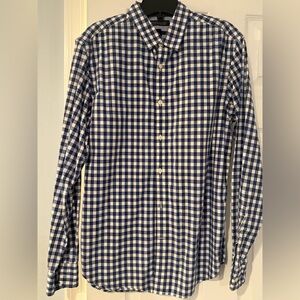 Banana Republic Navy, Black and White Plaid Men's Shirt(slim fit)